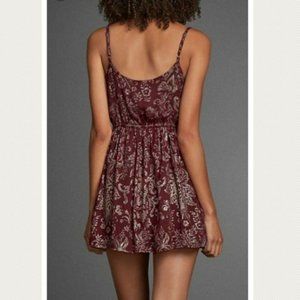 Abercrombie & Fitch Burgundy Gold Chiffon Dress XS